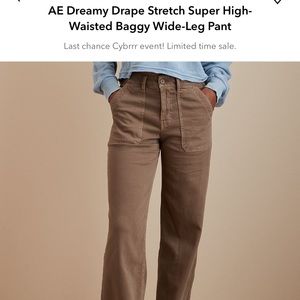 ae dreamy drape stretch high waisted baggy wide leg